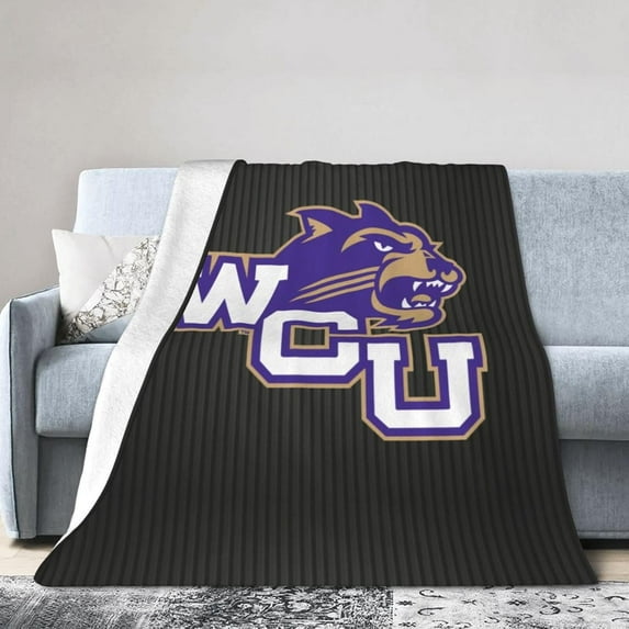 Western Carolina University Fleece Blanket, Very Soft Microfiber Flannel Blanket for Couch Warm and Cozy for All Seasons