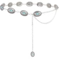 thumbnail image 1 of Western Chain Belt for Women Concho Silver Link Chain Belts for Jeans Dresses, 1 of 5
