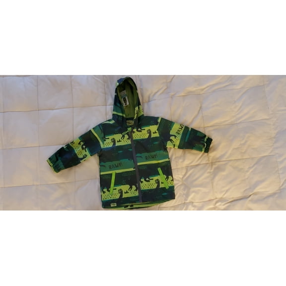Western Chief Boys Green Dino Rain Coat (Green, 3T, 3_years)