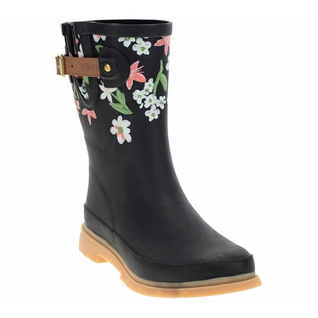 Western Chief Brushed Petals Rain Boot Black