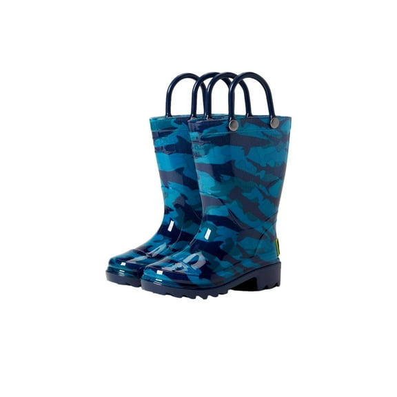 Western Chief Camo Shark PVC Rain Boot Blue 24126217P Toddler Size 8