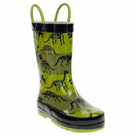 Western Chief Dino Bones Toddler Rain Boot Green