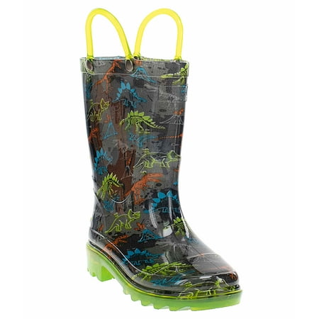 Western Chief Dinosaur Friends Lighted Toddler Boy Grey