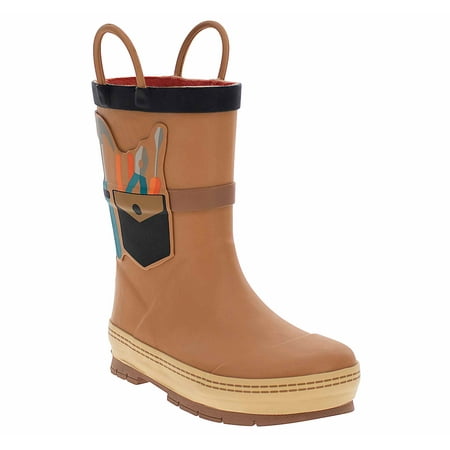 Western Chief Happy Helper Toddler Boys' Rain Boot Brown