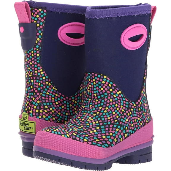 Western Chief Kids Dizzy Dot Neoprene Boot Purple 8