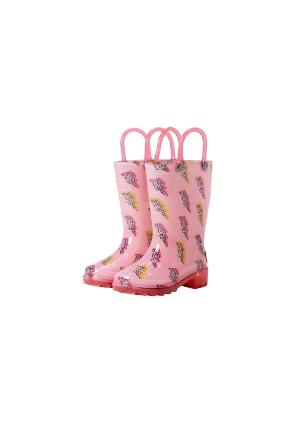 Pink Lightning Lighted PVC Rain Boot Pink 24126219P Pre-School Size 1