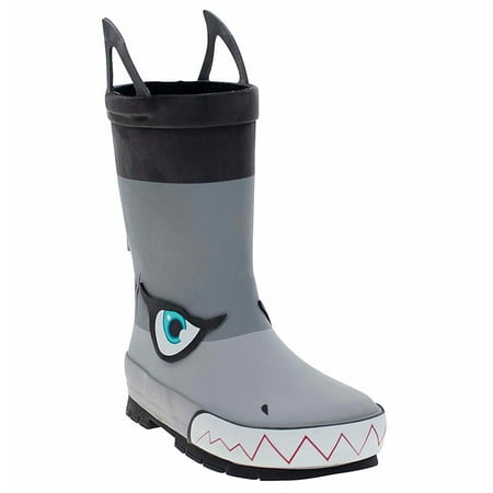 Western Chief Shawn Shark Toddler Boys' Rain Boot Grey