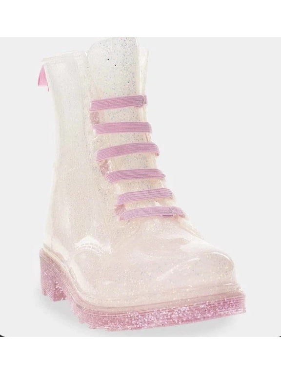 Toddler Girls' Stella Shimmer Glitter Rain Boots 6 Light Up