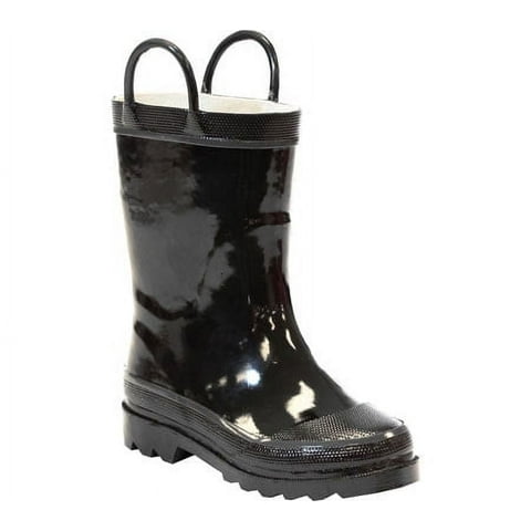 Unisex Kids Waterproof Rain Boot, Black, 13