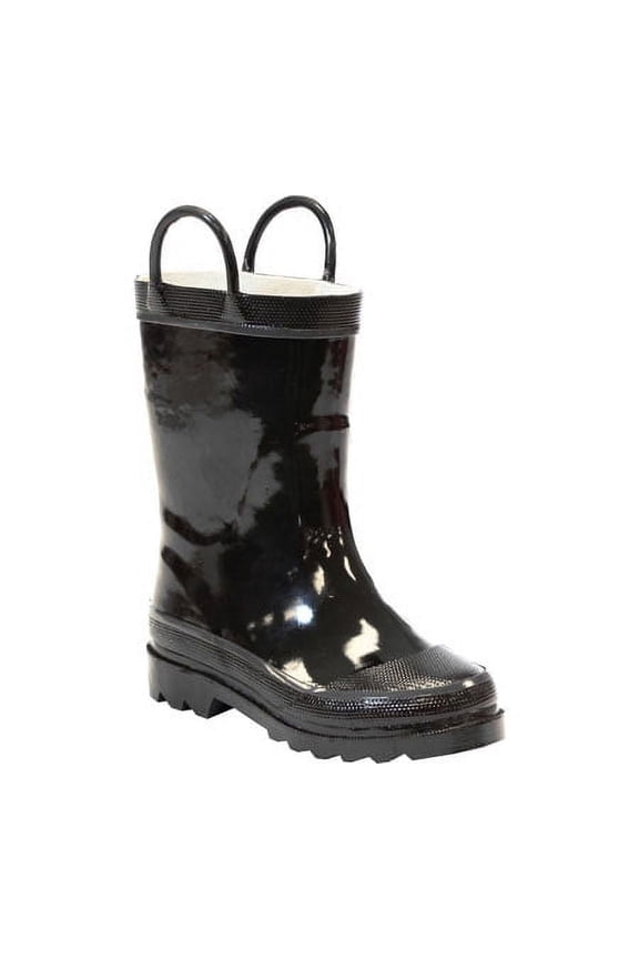Unisex Kids Waterproof Rain Boot, Black, 13