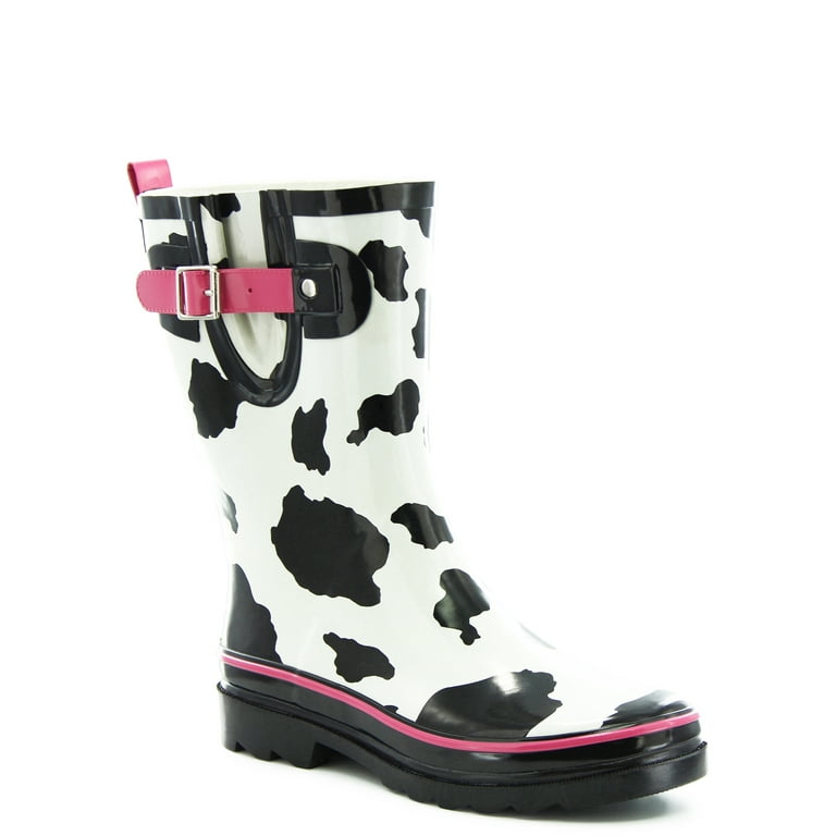 Cow print best sale rain boots