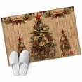 thumbnail image 1 of Western Christmas 2'x3' Washable Rug, Cowboy Xmas Tree Vintage Wooden Brown Non-Slip Soft Doormat Area Rugs for Entrance Bathroom Bedsides, Carpet for Kitchen Bedroom, Entryway Floor Mat, 1 of 9