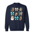 thumbnail image 1 of Western Christmas Coquette Sweatshirt for Women & Men – Unisex Cowboy Holiday Crewneck Pullover - Navy, 1 of 3