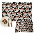 thumbnail image 1 of Western Christmas Placemat of 1 PC, Cow Texture Cowboy Santa Claus Table Mats Washable Heat-Resistant Non-Slip Place Mats for Kitchen Dinner Table Indoor Outdoor Decor,13x19 Inch Black White, 1 of 9
