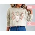 thumbnail image 1 of Western Christmas Sweatshirt, Cowgirl Holiday Crewneck for Women, Country Skull Shirt, Wild West Xmas Tee, 1 of 5