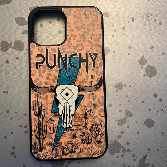 Western Collage Lightning Bolt Design Protective Phone Case 17 16 15 14 13 12 11 Pro Max