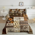 thumbnail image 1 of Western Comforter Set Cowboy Full Size Bedding Sets Wild West Desert Bull Skull Comforter for Teensd Youth, Sunflower Cowhide Rustic Style Duvet Set Geometry Grid Boho Bedding Western Decor, 1 of 5