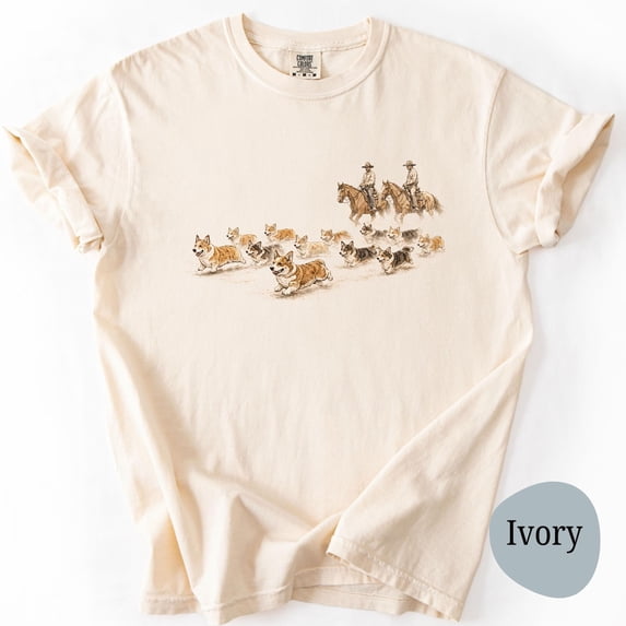 Western Corgi Shirt, Corgi Shirt, Dog Person Gift, Unisex Cotton T-Shirt, Sizes S-3XL