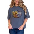 thumbnail image 1 of Western Country Boots Sunflowers Flag T-Shirt, Patriotic Country Music Tee, Rustic Southern Inspired Shirt, Denim Comfort Colors T-Shirt, Small, 1 of 1