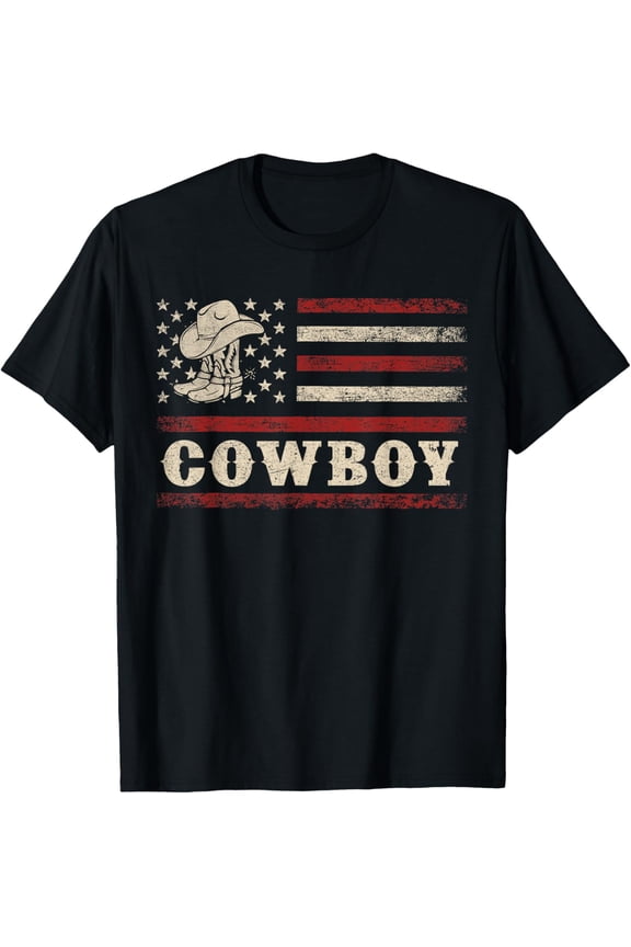 Western Country Men Teen Boy Kid Rodeo Southern Retro Cowboy T-Shirt