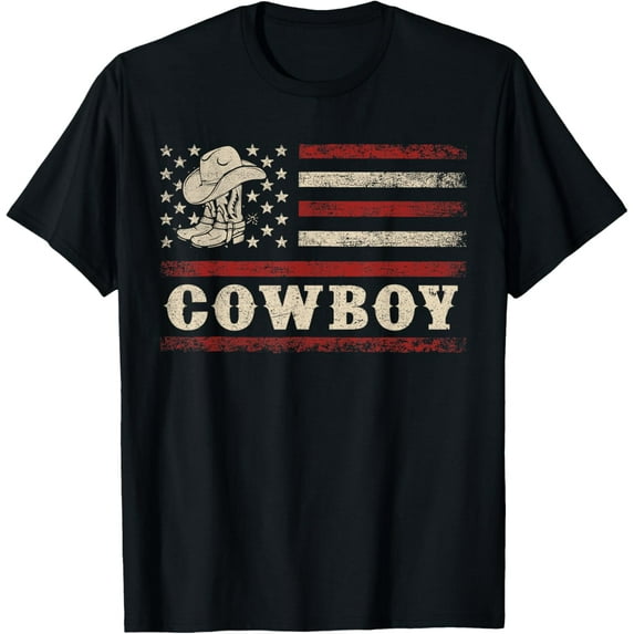 Western Country Men Teen Boy Kid Rodeo Southern Retro Cowboy T-Shirt