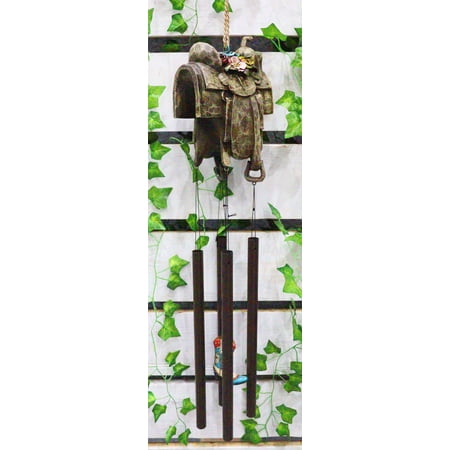 Western Country Rustic Floral Horse Saddle Cowboy Boot Decorative Wind Chime