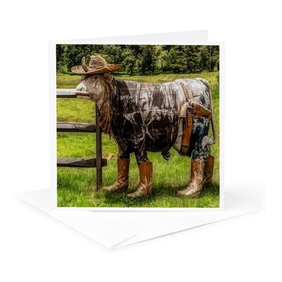 3dRose, Western Cow, 1 Greeting Card with envelope
