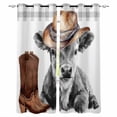 thumbnail image 1 of Western Cow Blackout Curtains for Bedroom Living Room Darkening Curtains 63 Inches Long Grey Checkered Farmhouse Art Window Curtain 2 Panels Set Insulated Window Treatment Grommet Drapes 42"x63", 1 of 9