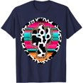 thumbnail image 1 of Western Cow Cactus Leopard Cheetha Serape Turquoise Unisex T-Shirt for Men Women Kids Toddler, 1 of 5