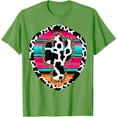 thumbnail image 1 of Western Cow Cactus Leopard Cheetha Serape Turquoise Unisex T-Shirt for Men Women Kids Toddler, 1 of 5