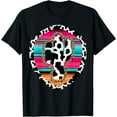 thumbnail image 1 of Western Cow Cactus Leopard Cheetha Serape Turquoise pink T-Shirt, 1 of 4