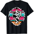 thumbnail image 1 of Western Cow Cactus Leopard Cheetha Serape Turquoise pink T-Shirt, 1 of 3
