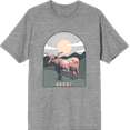 thumbnail image 1 of Western Cow Howdy Adult Short Sleeve Tee-XS-Heather Gray, 1 of 3