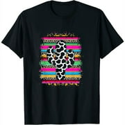 Western Cow Print Cactus Serape Cowgirl Cowboy Women Girls T-Shirt Black