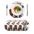 thumbnail image 1 of Western Cow Round 13 Inch Placemats Set of 4, Grey Checkered Farmhouse Art HeatResistant Non Slip Place Mats for Dining Table, Wipeable Braided Kitchen Table Mats for Housewarming, 1 of 9
