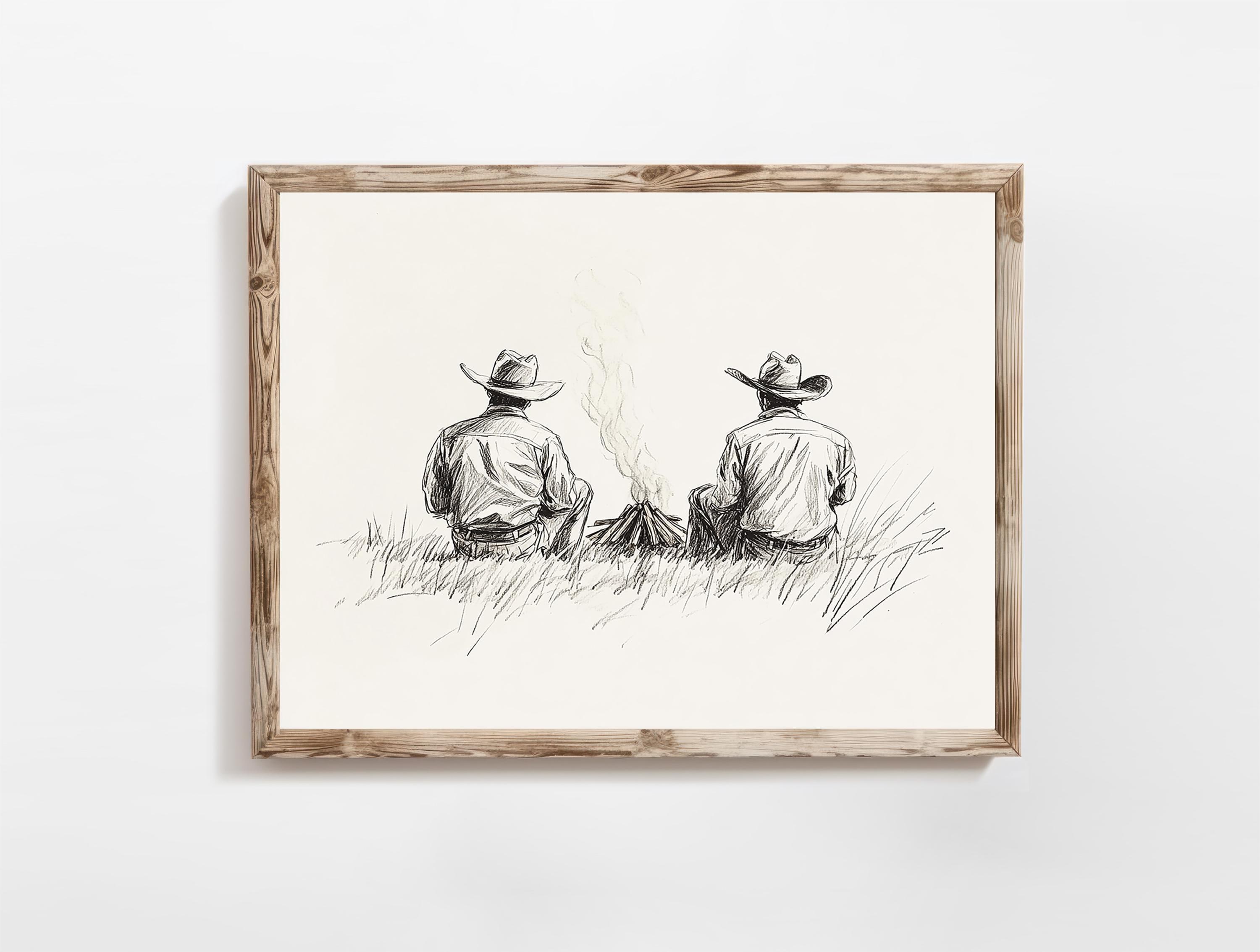 Western Cowboy Art Print Poster Cowboy Home Decor Poster Vintage ...