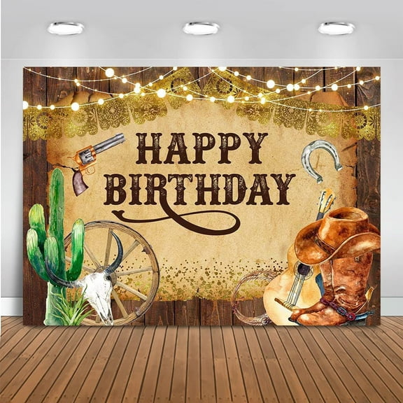 Western Cowboy Birthday Backdrop West Rodeo Cowboy Background Birthday Party Decoration Banner Cowboy Party Decorations