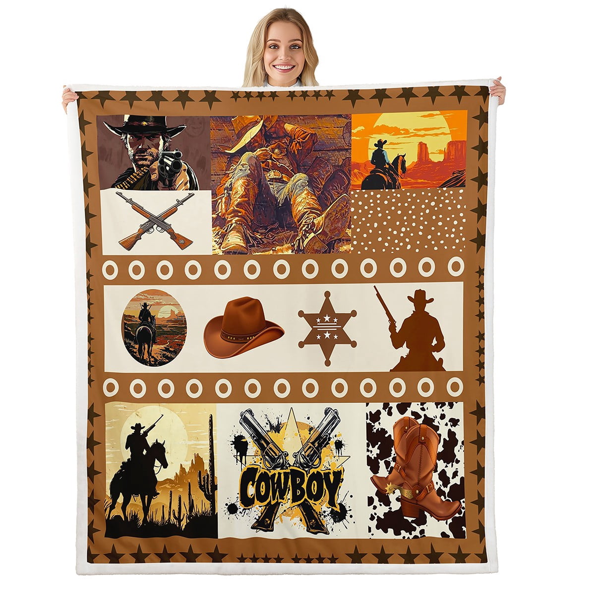 Personalized Texas Baby Blanket - Western Longhorn Design, Custom Name, Fleece Blanket In 3 Sizes