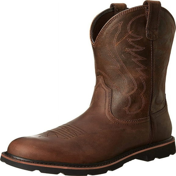 Western Cowboy Boots for Men Casual Retro Boots Brown Classic Embroidered Wide Calf Cowboy Boots Country Work Boot