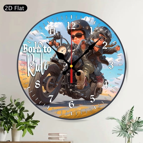 Western Cowboy Bull Riding Round Wall Clock Silent Decorative Farmhouse Art