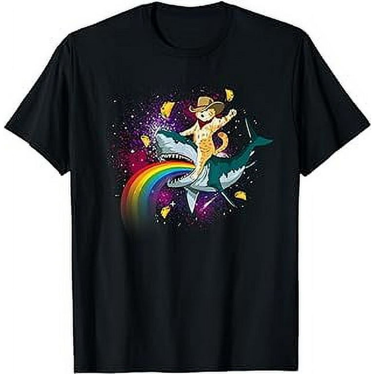 Cat shark rainbow shirt best sale