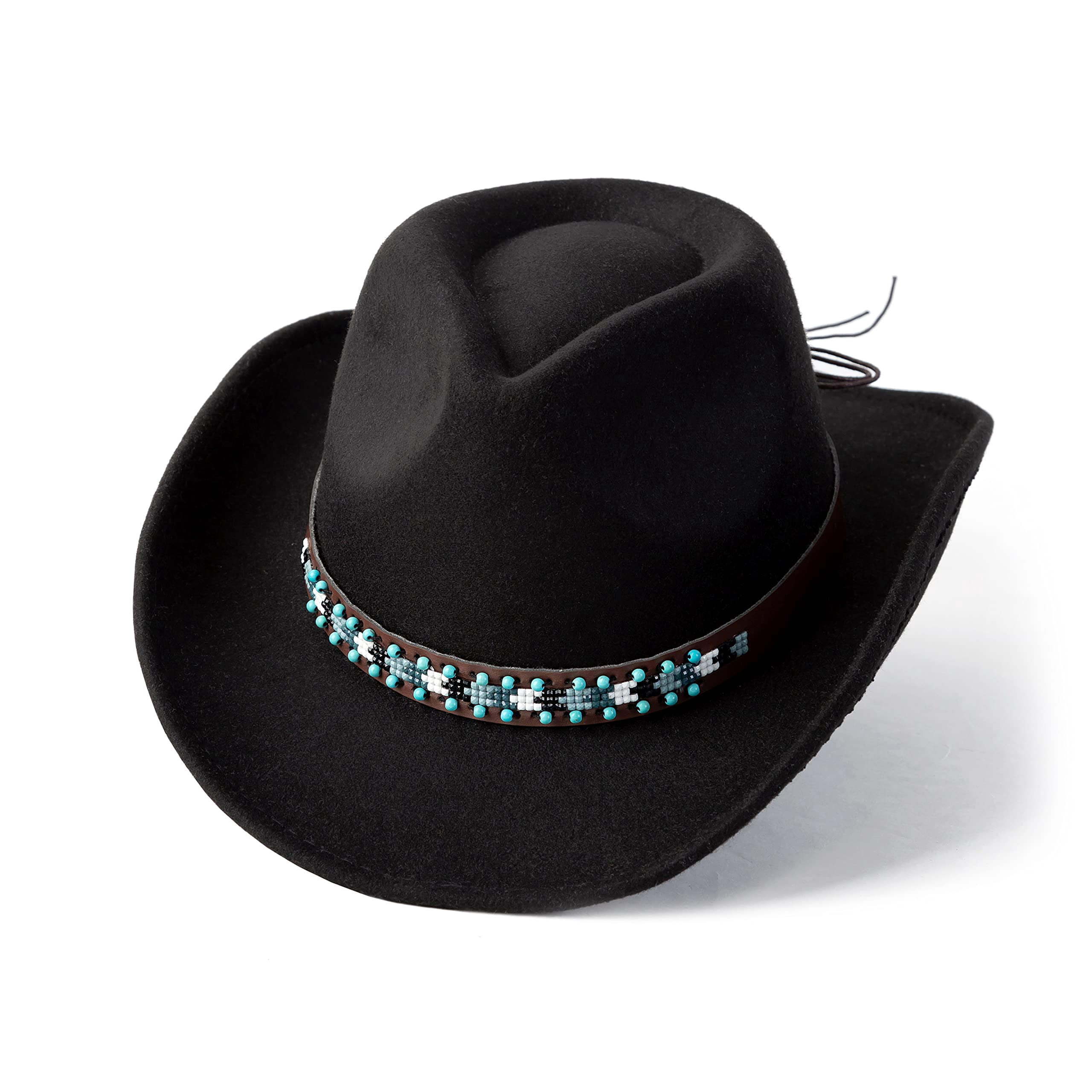 Western Cowboy & Cowgirl Hat Felt Wide Brim Women Men Fedora Hats — free download