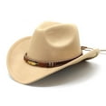 thumbnail image 1 of Western Cowboy  Cowgirl Hat Felt Wide Brim Women Men Fedora Hats, 1 of 5