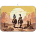 thumbnail image 1 of Western Cowboy Dish Drying Mat, Absorbent Microfiber Pad Protector For Kitchen Counter Top Mat Dish Drainboard 16x18in, 1 of 7