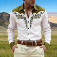 thumbnail image 1 of Western Cowboy Dress Shirts for Men Carnival Long Sleeve Button Down Lapel Top Casual Stylish Comfortable Mens Shirt Mint Green M, 1 of 4