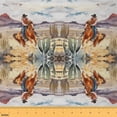 thumbnail image 1 of Western Cowboy Fabric by the Yard,Rustic Farmhouse Upholstery Fabric,Galloping Horse Decorative Fabric,American Wild West Desert Outdoor Fabric,Oil Painting Farm Cactus Waterproof Fabric,5 Yards, 1 of 5
