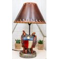 thumbnail image 1 of Western Cowboy Faux Tooled Leather Texas State Flag Horse Saddle Table Lamp, 1 of 10