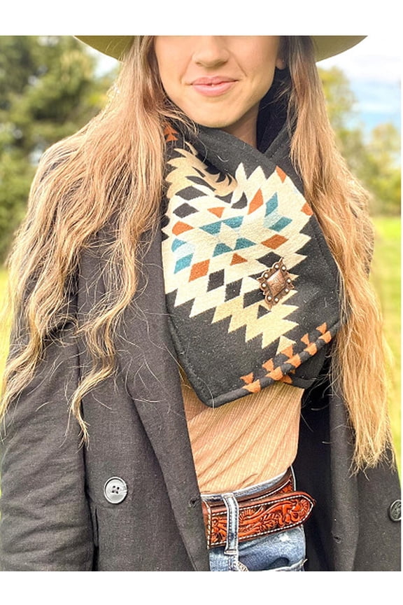 Western Cowboy Green Warm Neck Hood, 2026 Womens Neck Warmer with Snap Closure, Warmer Scarve for Outdoor & Winter