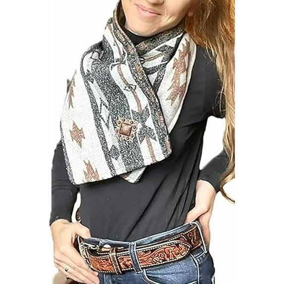 Western Cowboy Green Warm Neck Hood, Hooded Scarf Winter for Women with Snap Closure, Fleece Lined Neck Warmer