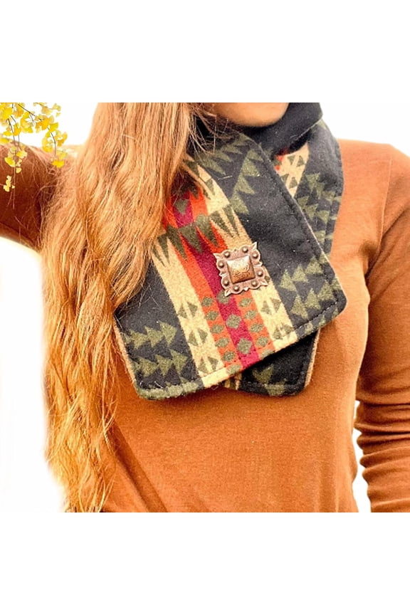 Western Cowboy Green Warm Neck Hood, Womens Neck Warmer with Snap Closure, with Snap Closure for Outdoor Work & Cold Weather